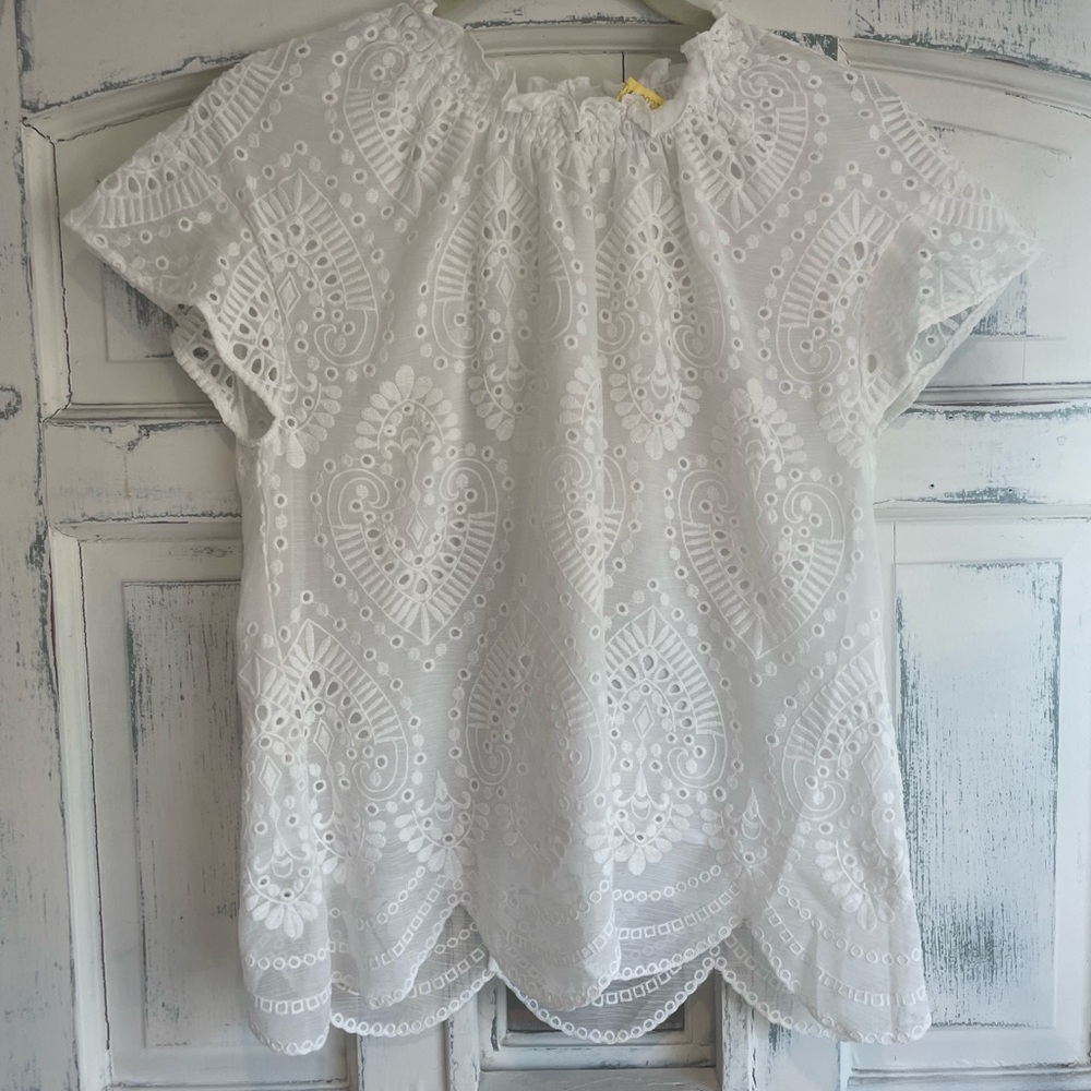 White Eyelet Lace Top